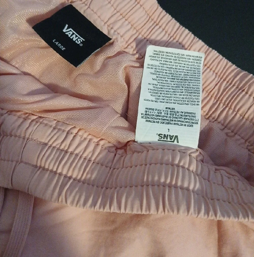 Vans Off The Wall Light Pink Elastic Drawstring Athletic Shorts Men Large